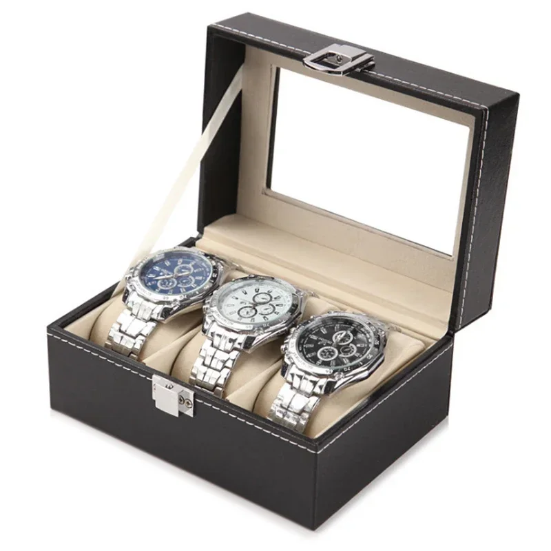 Watch Organizer  Storage Boxes for Travel Watches Pu Leather Glass Case Display Multi-Purpose Storage Box for Watch and Jewelry image 6