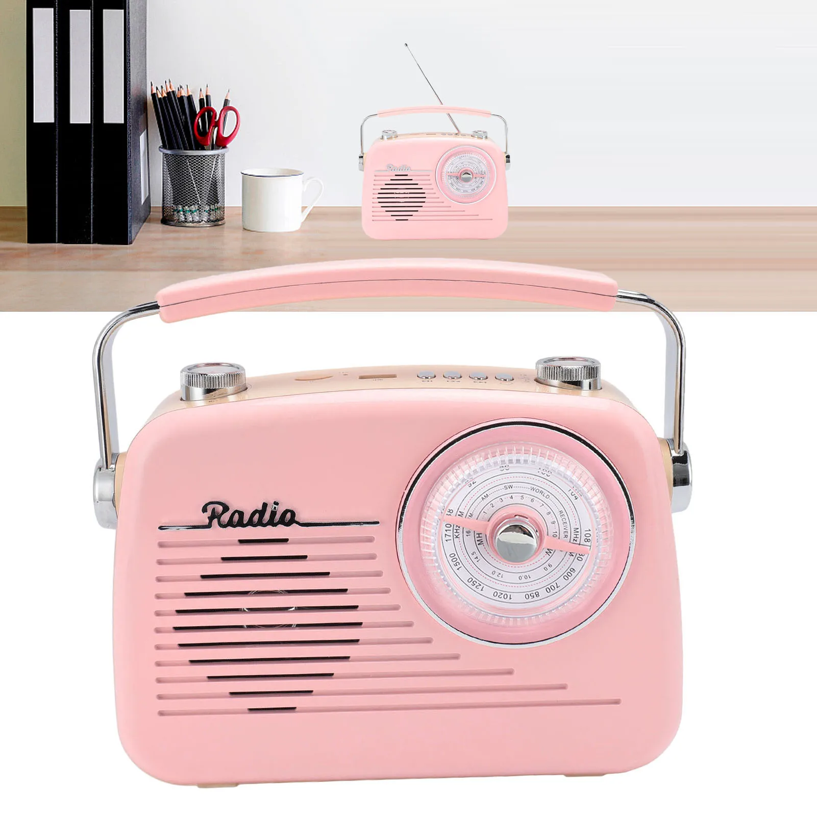 Altoparlante ZK20 Portatile Versatile Connessione affidabile FM AM SW Mini altoparlante USB per interni ed esterni Spina europea rosa 220V