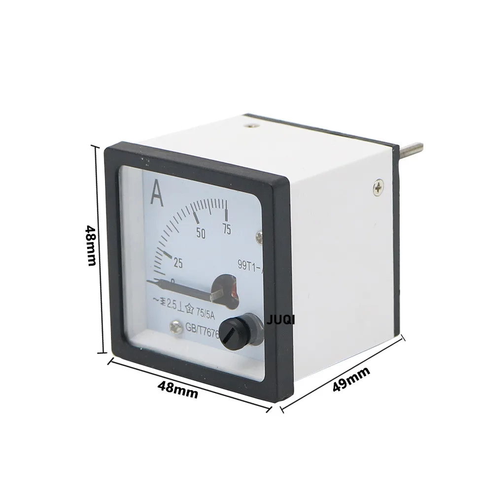 99T1-A Pointer type AC Ampere Meter  30A  50A 75A 100A 150A 200A 250A 300A Range Analog Ampere Gauge Panel 48x48mm