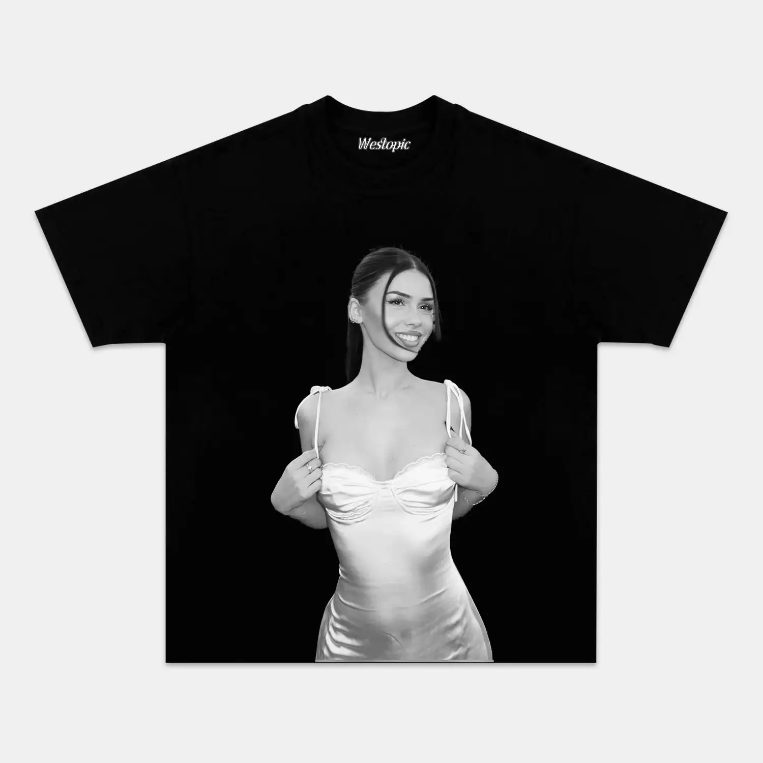 الاسترالية العصرية ستار ليا هالتون تي شيرت مطبوع الصيف المرأة تي شيرت رجالي جودة عالية القطن المعتاد المحملة الملابس النسائية #1