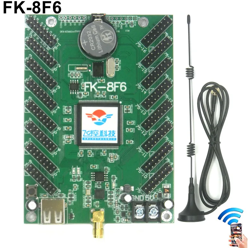 FK-8F6 Wifi Full Color RGB LED Controller USB Asynchronous Control Card Wireless For P10 P6 P5 P4 P3 P2.5 Display