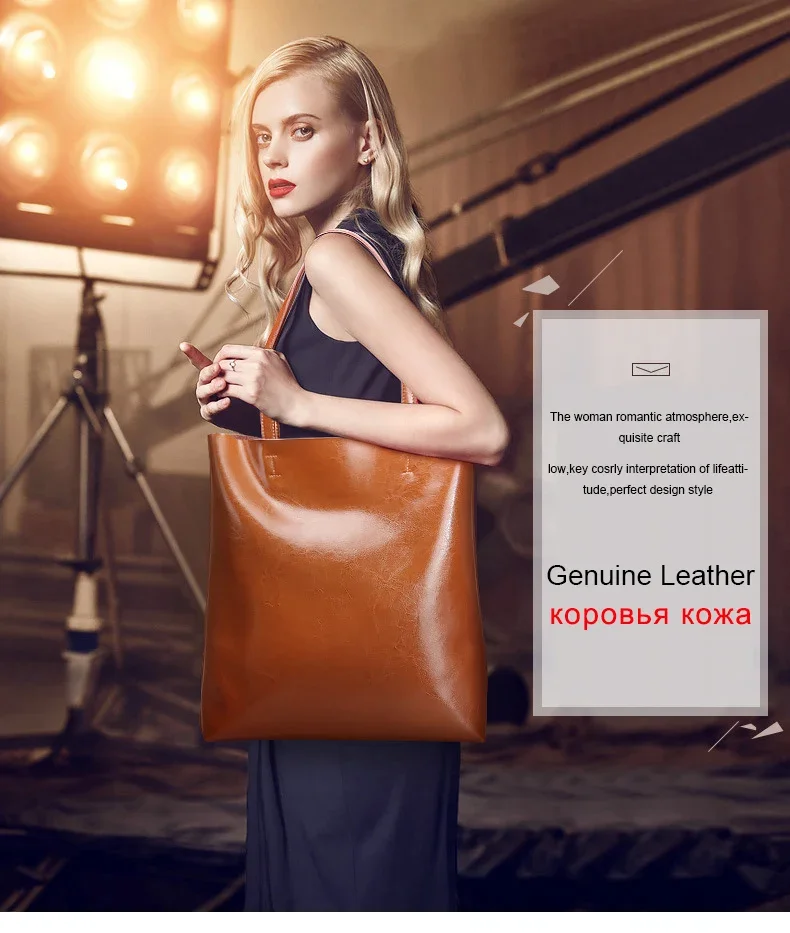 2024 büro Hand Schulter Taschen Für Frauen Tote Kuh Leder Tasche Damen Echtes Leder Handtaschen Große Frauen Tasche Große Vintage Weibliche – Detail 3