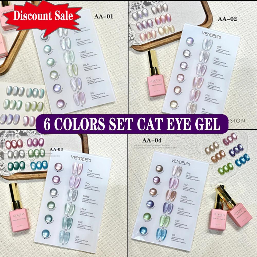 discount-sale-vendeeni-6-colors-ice-crystal-cat-eye-gel-nail-polish-glass-beads-nail-varnish-soak-off-gel-lacquer-with-display