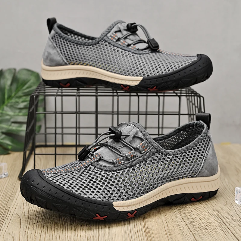 Zapatillas de deporte de malla transpirable para hombre, zapatos de senderismo de verano para exteriores, zapatos de agua atléticos para caminar,