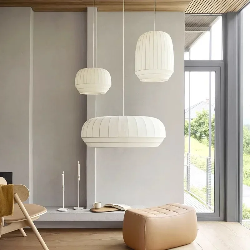 

Nordic Led Cloth Ceiling Pendant Lamp Living Room Bedroom Chandelier Dining Table Light Home Decoration Lustre Lights Fixtures