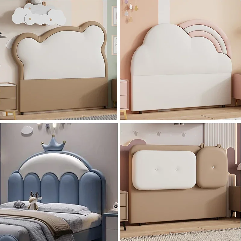 2025 new princess children's headboard soft bag backrest floor space saving cartoon solid wood thin bedside single purchase