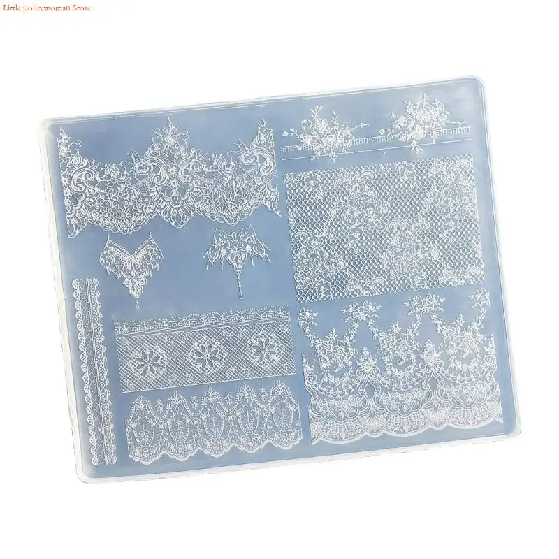 F92D Premium Silicone Art Mold Featuring Intricate 3D Lace Patterns For Easy DIY Designs At Home Or Professional Salon Use