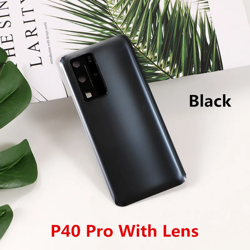 P40Pro Battery Back Cover For Huawei P40 Pro Rear Housing Glass Case Replace Phone Repair Spare Part + Camera Lens