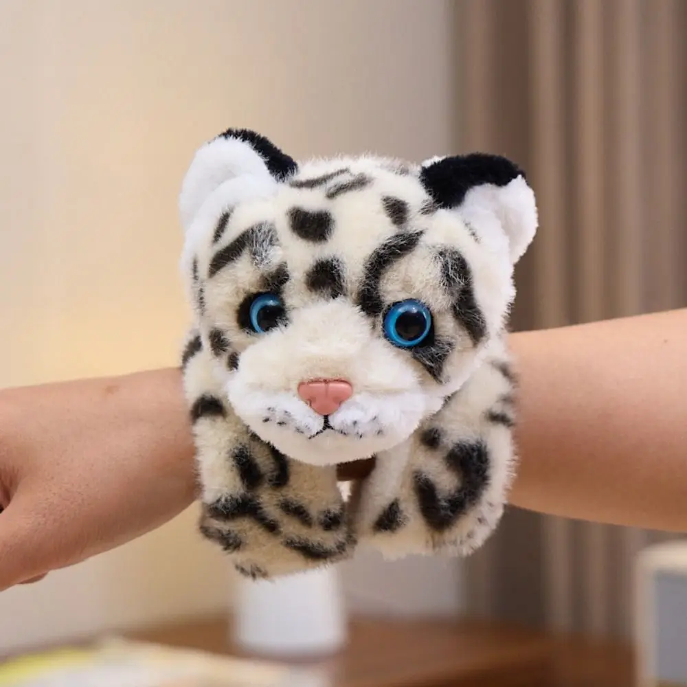 Stuffed Animals Slap Bracelet Series Wrist Style Soft Plush Doll Slap Bracelet 20cm Cute Doll Simulated Snow leopard Doll