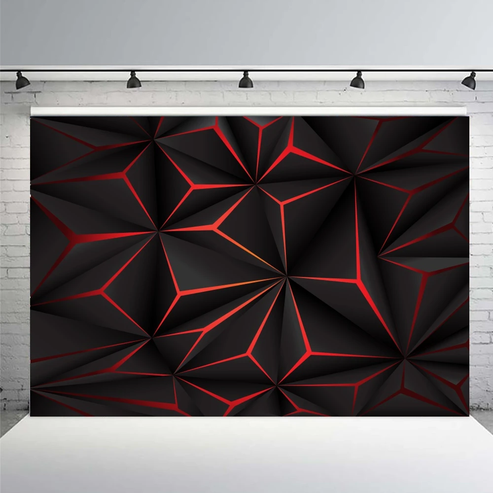 3D Brick Wall Cube Box Backdrop Unique Abstract Pattern Geometrical Room Decor Photobooth Photography Background Photo Studio