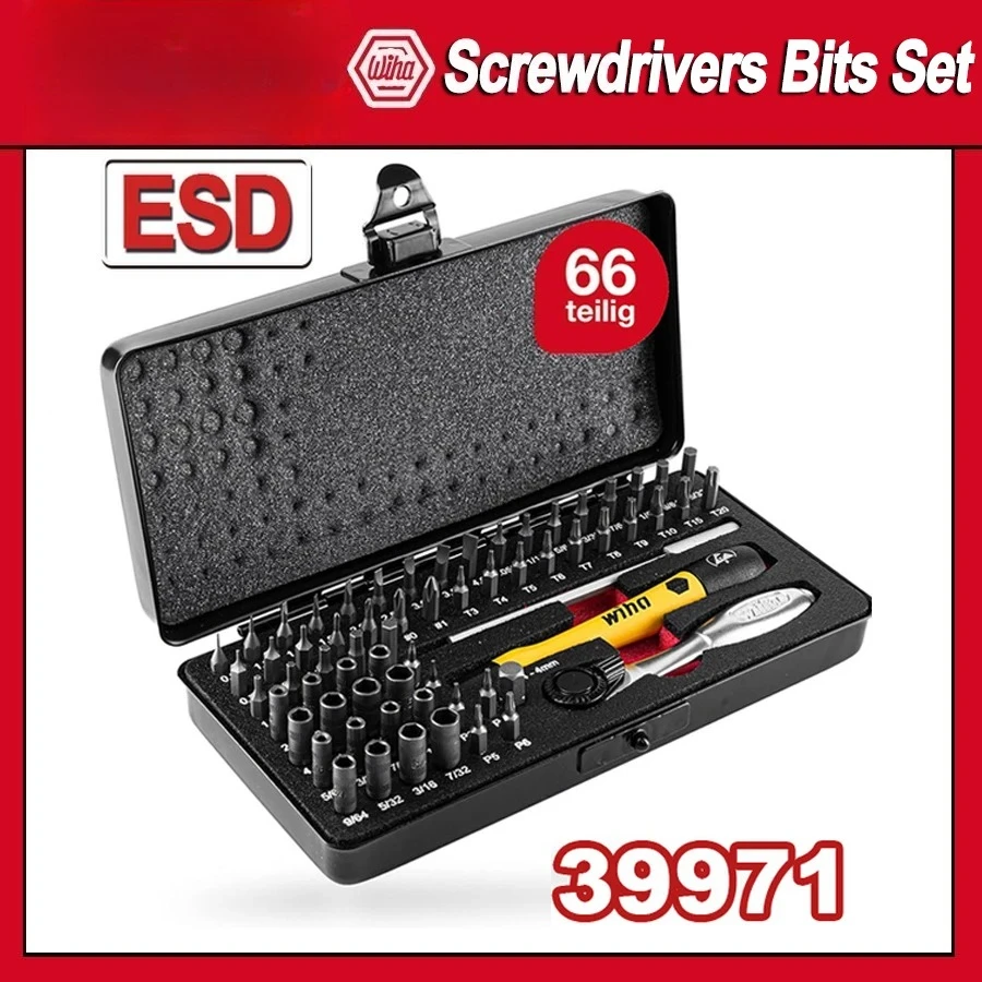 Screwdrivers Bits Suitable for Precision Mechanics Repair NO.39971 65 Piece Electronics ESD Precision Micro Bit Set