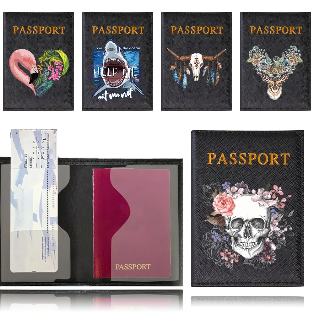 

PU Leather Passport Holder Wallet Card Holder Stylish Color Plane Travel Accessory for Women or Men on Flight Travel