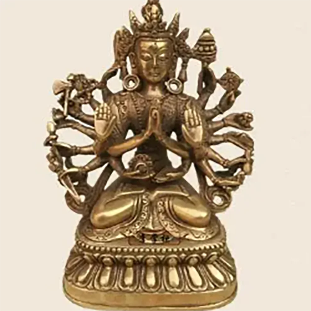 

Cundi copper Buddha statue exorcism Quasi tifomu Eighteen Hands Bodhisattva