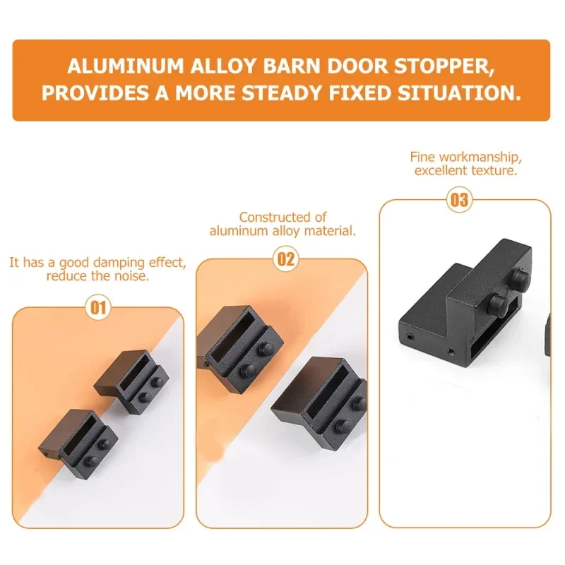 

YOUTHUA 1 Pair Door Stoppers Black Sliding Barn Door Hardware Kit Adjustable Spring Door Stops Accessories For Sliding Barn Door