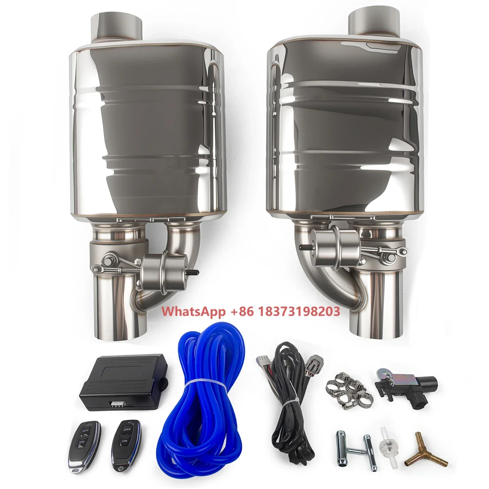 

Universal 2" 2.5" 3'' Inch Exhaust Muffler Stainless Steel Electric Exhaust Cutout Remote Control Set