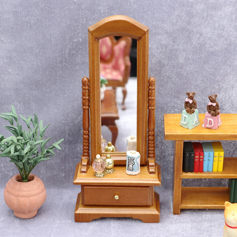 1:12 Dollhouse Miniature Dressing Table Fitting Mirror Furniture Model Decor Toy Doll House Accessories