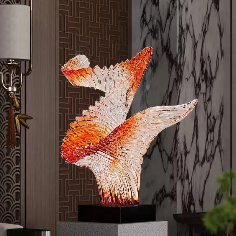 

High-end creative transparent resin sculpture environmentally friendly, unique handmade abstract interior entrance decoration
