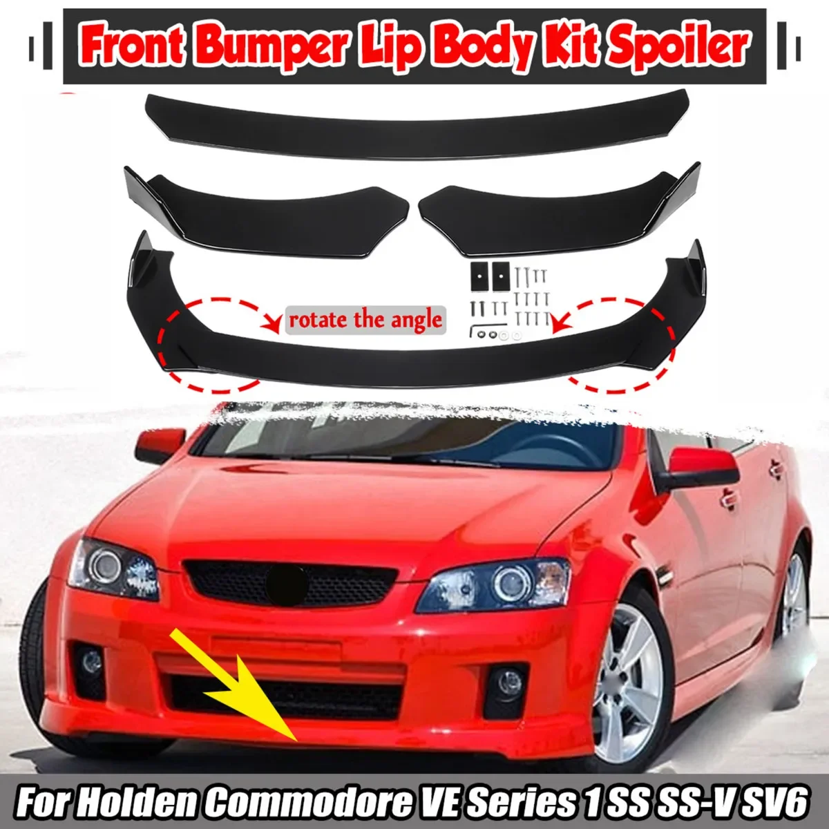 

3x Car Front Bumper Splitter Lip Spoiler Diffuser Guard Cover Body Kit Universal For BMW F30 F80 E90 For Benz W205 W204 For AUDI