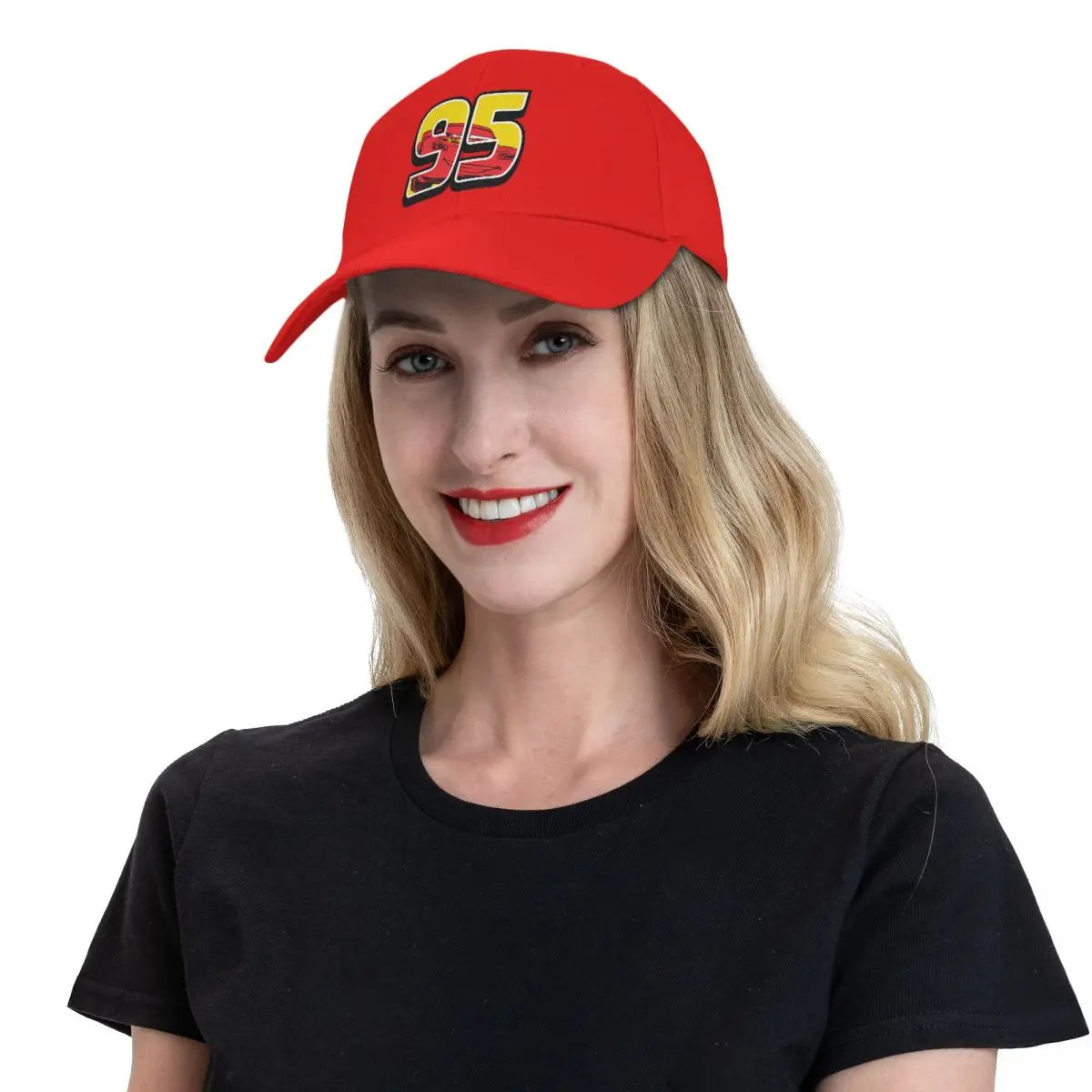 Adult Cars 3 Lightning McQueen Go 95 Cap Retro Baseball Caps Polyester Dad Hat Trucker Hat Breathable Sun Caps Summer