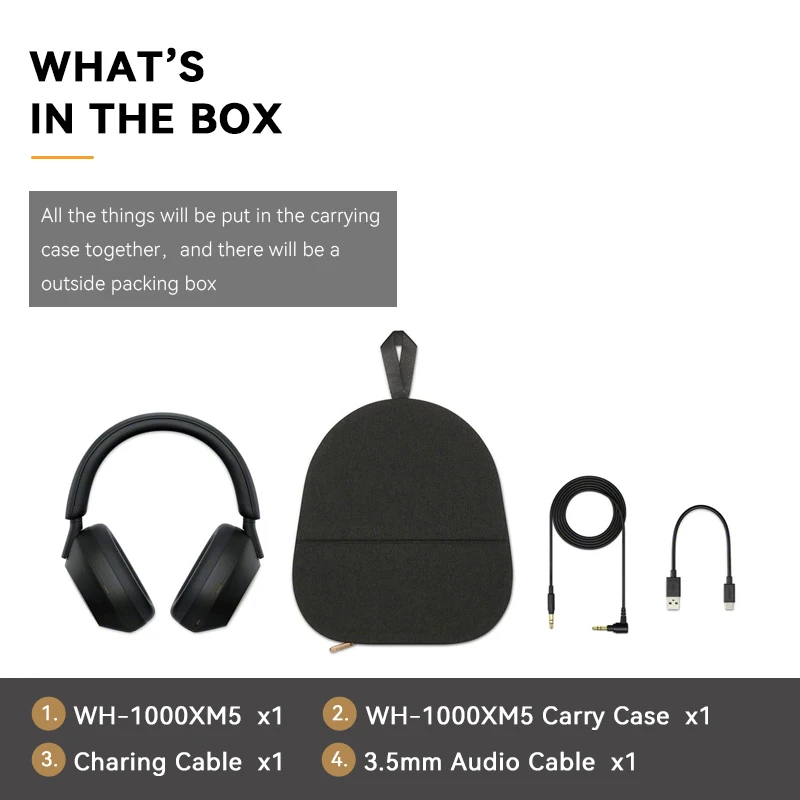 Sony WH 1000XM5 XM5 Active Noise Cancellation Wireless Headphones Bluetooth 5.2 Hi-Res Headsets LDAC AAC Codec