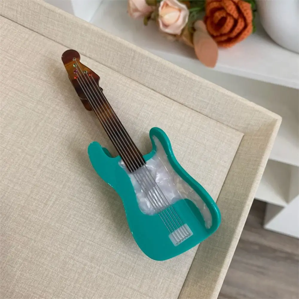 مضحك حمض الخليك خلات الغيتار مشبك شعر شريط فيديو الكمان الموسيقى مشبك شعر غطاء الرأس الإبداعي كبير القرش كليب الإناث