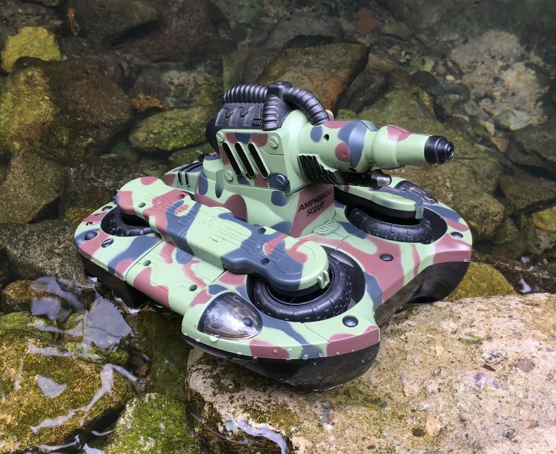 24883A Remote control tank amphibious vehicle deformable launch RC 4WD children\'s toy Water toy Morph tank