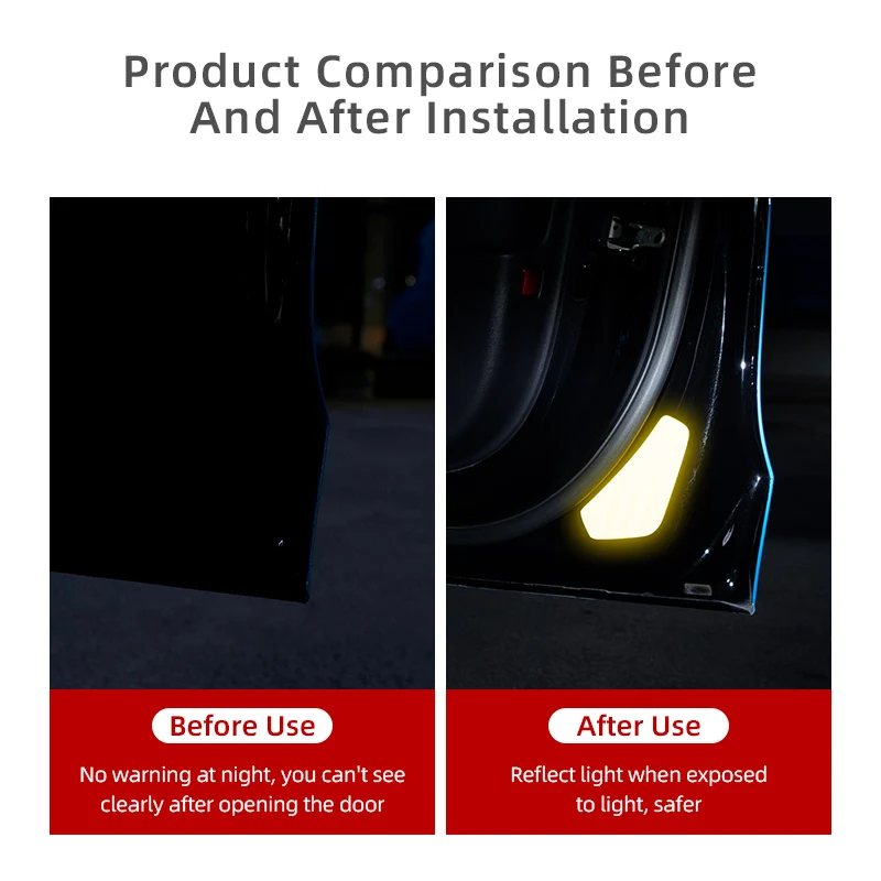 door reflective warning sticker For tesla model 3/model Y Reflectiver safety warning sticker bright car interior accessories