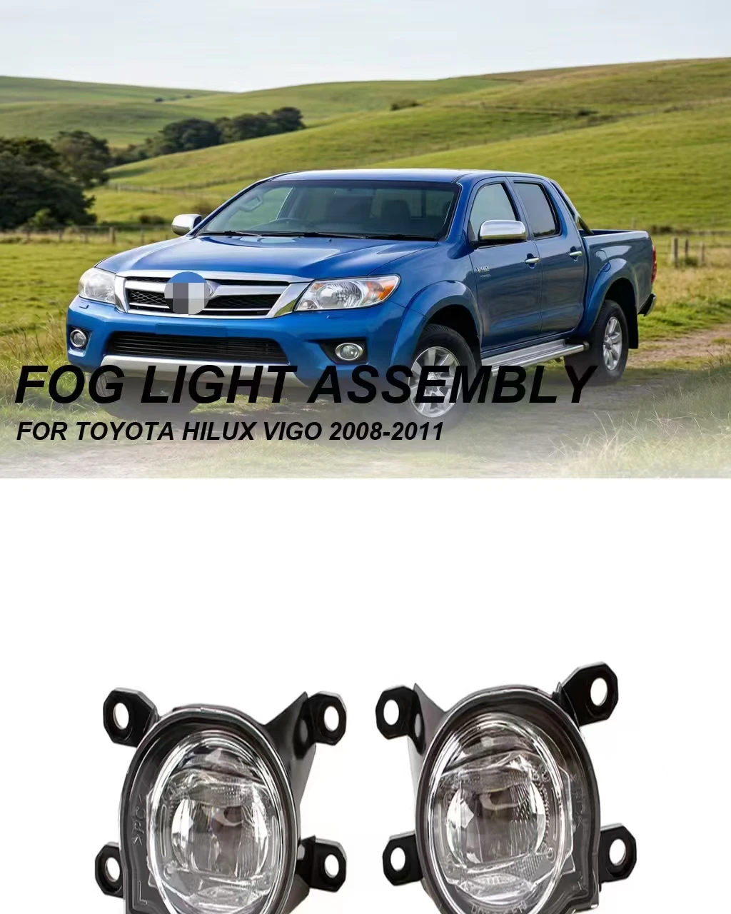 LED Fog Light Assembly DRL for Toyota Hilux Revo 2020-2021 Front Bumper Replacement
