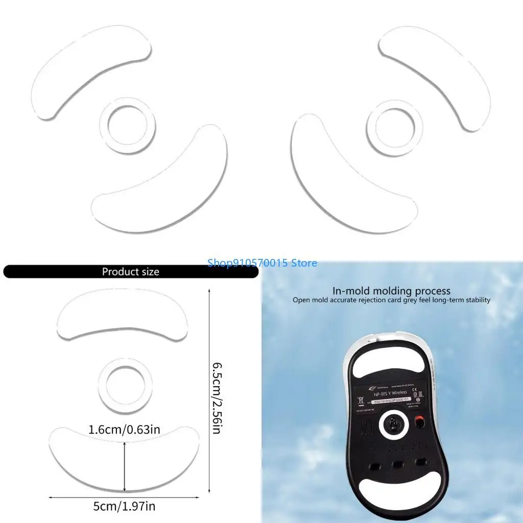 B95C Mouse Skin Mouse Skates Side Stickers Sweat Resistant Tape for VAXEE NP01