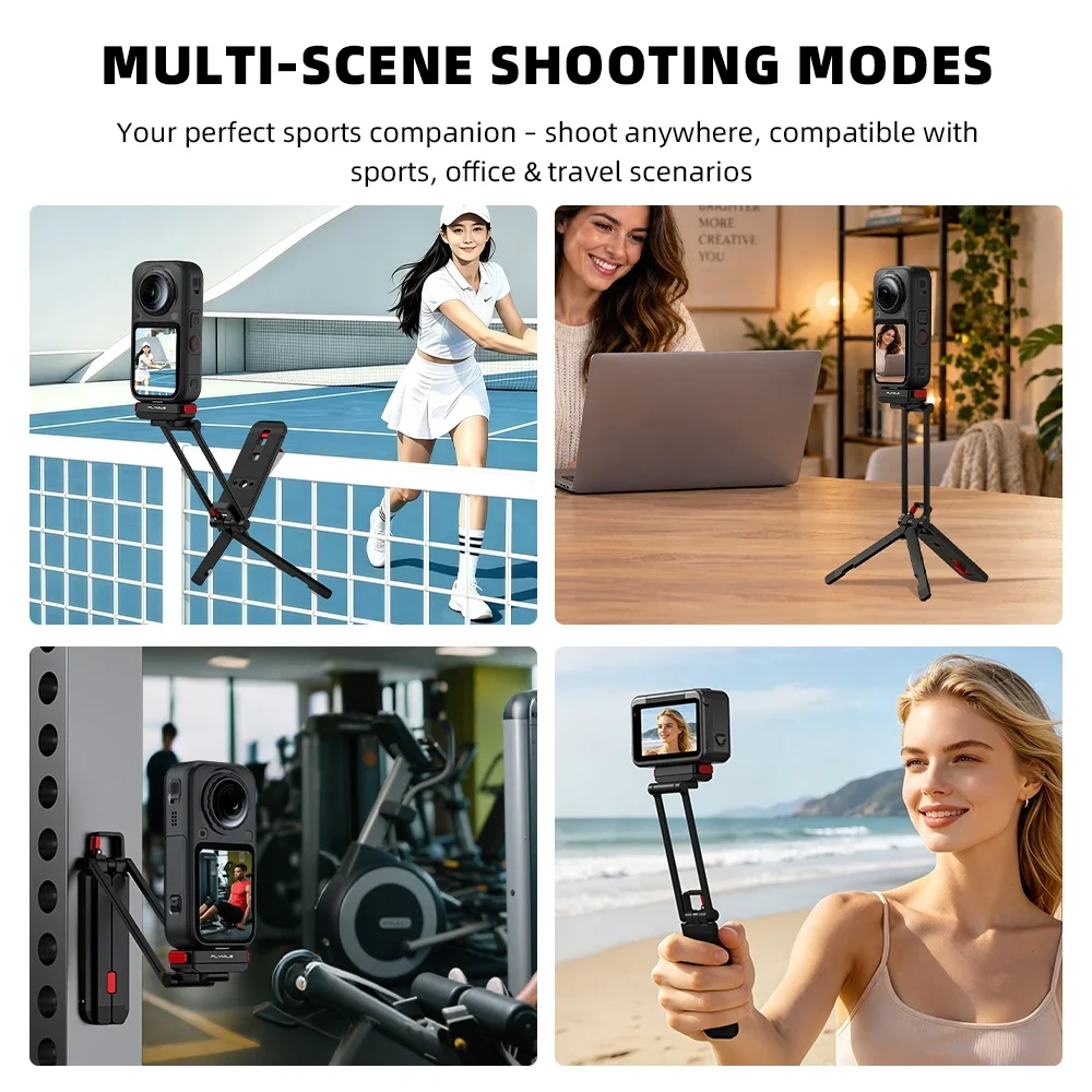 Flymile Metal Tripod for Insta360 Ace Pro 2 X6 X5 Accessories Camera Rotatable Quick-release Mount Tripod Magnetic Bracket Grip