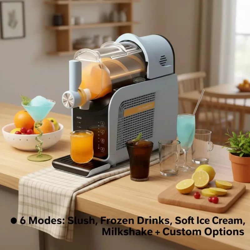 Slushie Machine Maker, 15-Minute Ice Crusher, 6 Preset Programs, Frozen Margaritas, Frappés, Home Use