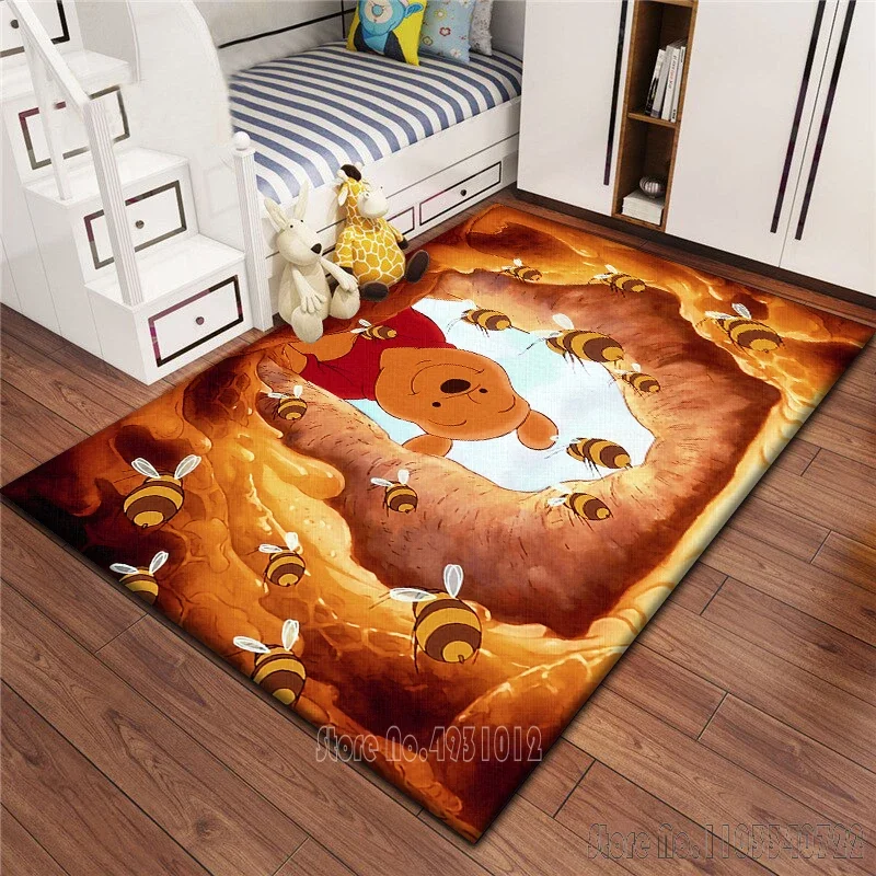 Disney Winnie Pooh Printed Friends Rug Carpets 80x120cm Decor for Bathroom Kids Floor Mat Living Room Children's Bedroom Sofa