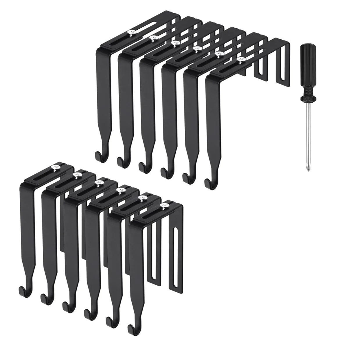 Cubicle Hangers Universal Partition Hanger Set Metal Black Cubicle Hooks Door Mirror Hanger Cubicle Wall Hooks 12Pcs