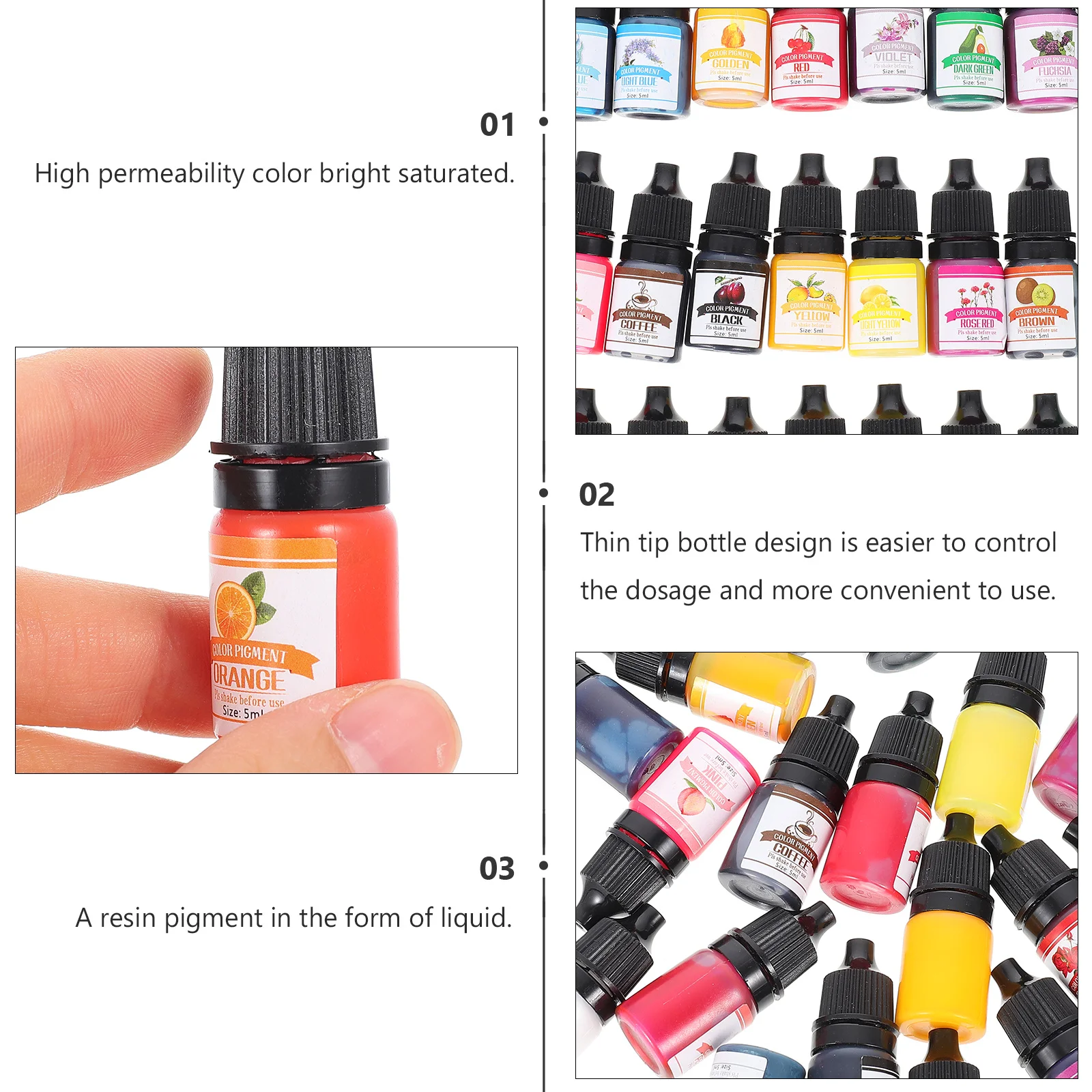 

Epoxy Pigment 24 Colors Liquid Resin Dye Uv Resin Coloring Translucent Colorant For Diy Crafts Dyeing Material