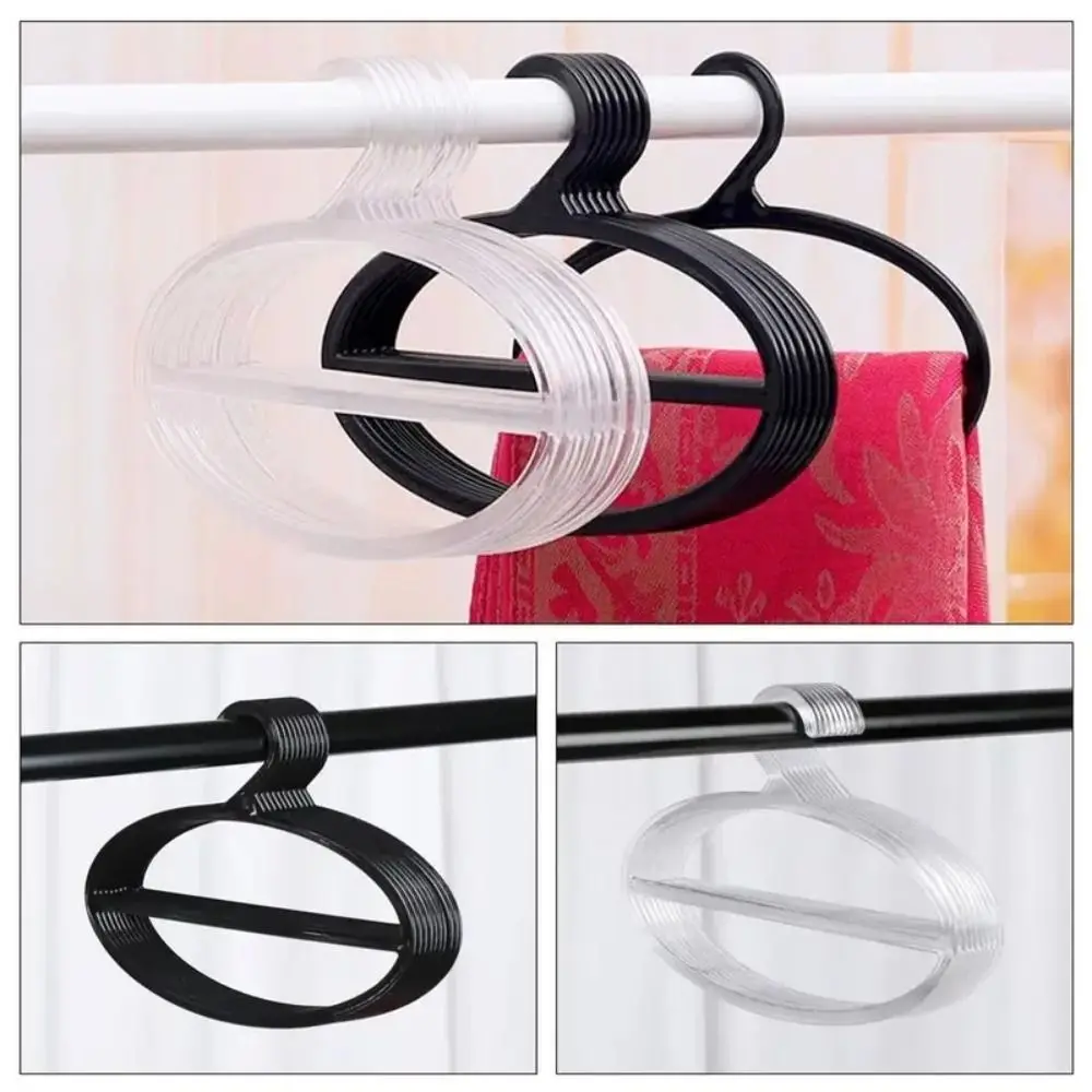 10Pcs Oval Scarf Shawl Tie Holder Transparent Circle Shape Clothes Display Holder Space Saving Plastic Tie Display Racks
