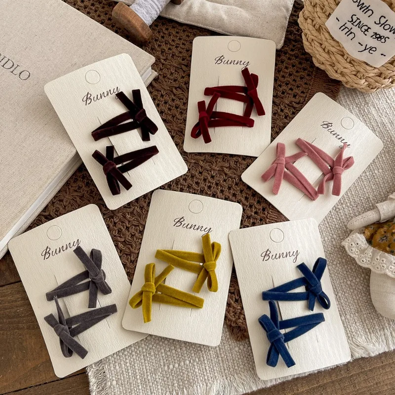 

Velvet Bow Hair Clips 2-Pack for Women Girls Elegant Versatile Autumn Winter Side Bangs Barrettes Non Slip No Damage Accessories