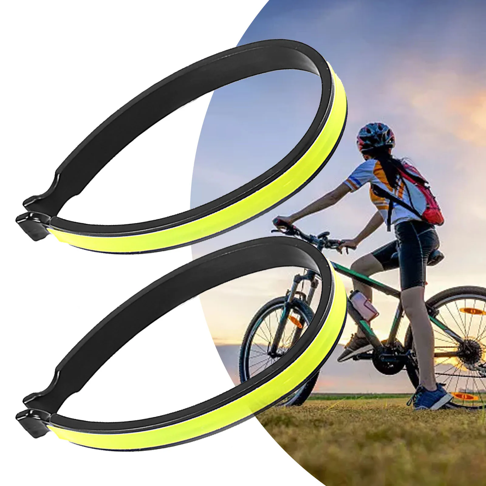 

Reflective Clips Bicycle Pants Clip Which Can Be Clearly Seen Even In The Dark 10.1 Cm X 1.1 Cm 2pcs/4pcs ABS Reflective Strips