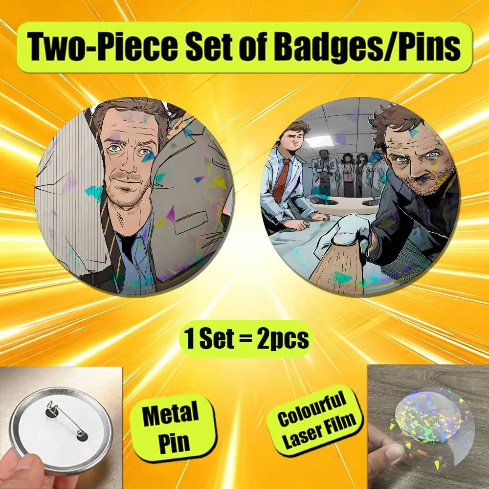 For TV Show House Badge Round Pin Button Brooch Trinket Fans Collection Gift Custom Cosplay 2PCS Set