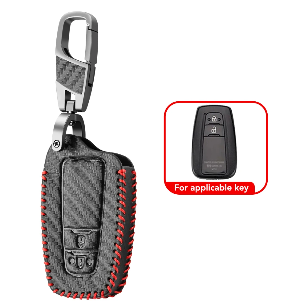 Auto Leather Car Key Cover Case for Toyota Prius Camry Corolla C-HR CHR RAV4 Prado 2018 Keychain Accessories