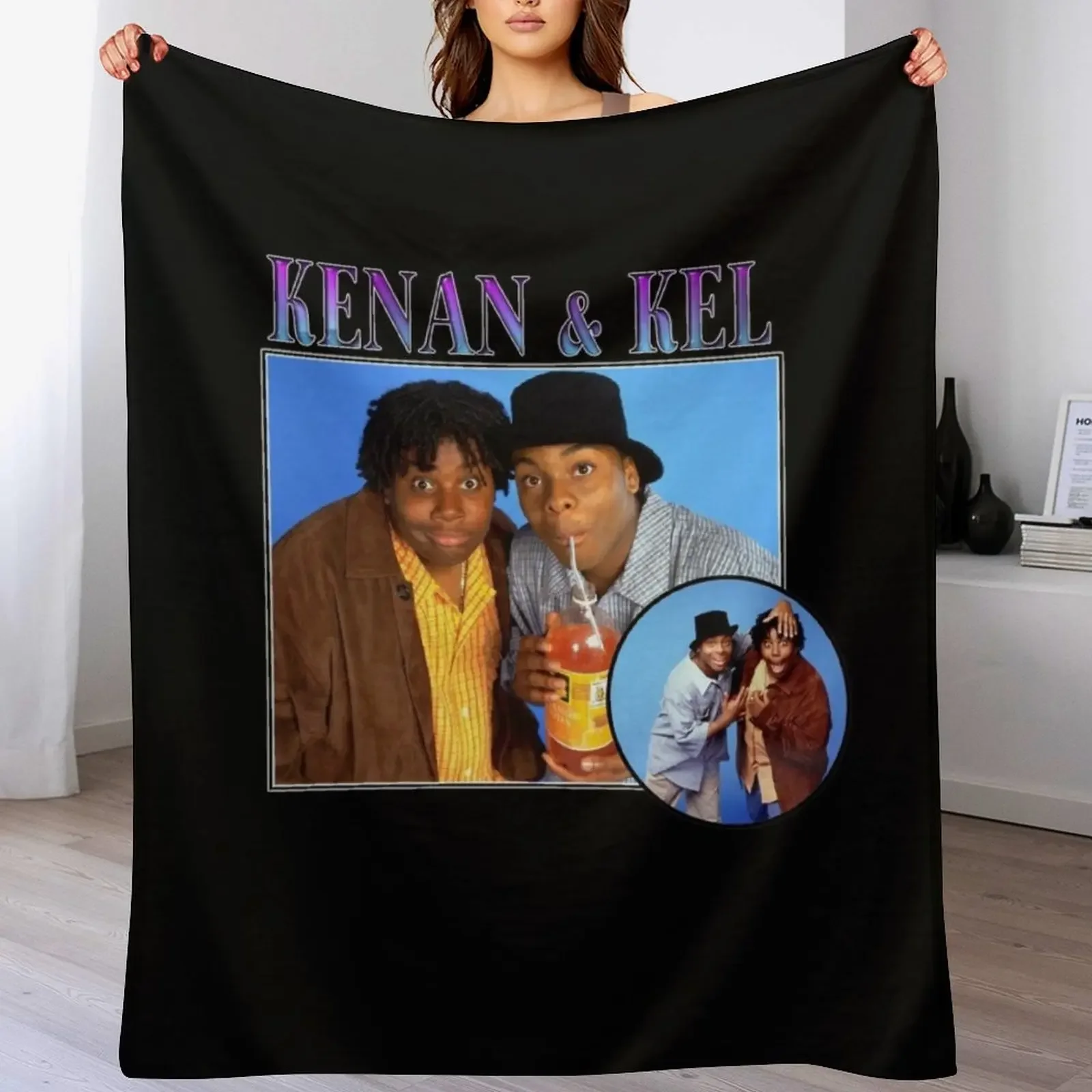 

Kenan & Kel Vintage Collage T-Shirt Throw Blanket Plaid on the sofa Camping Large Blankets For Sofas Blankets