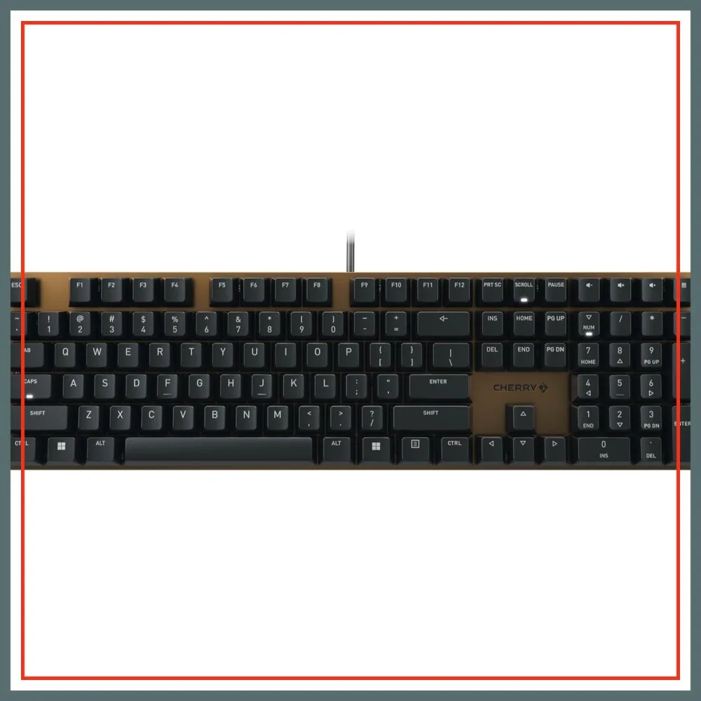 

Wired Mechanical Office Keyboard, Modern Design with Elegant Aluminum Surface, USB-A, MX2A Silent RED Switches, Black/Bronze