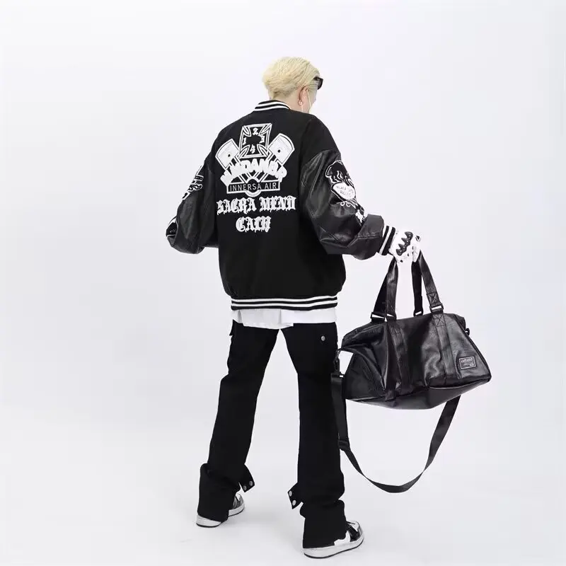 معطف Jaet رجالي فضفاض 2024 لربيع وخريف Sli Harajuku Street Faion النسخة الكورية ملابس خارجية غير رسمية من Haome #3