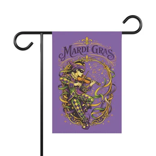Mardi Gras 2026 Garden Flag Music Theme Yard Flag Festival Outdoor Decor 12x18in IIX WZZ yyi
