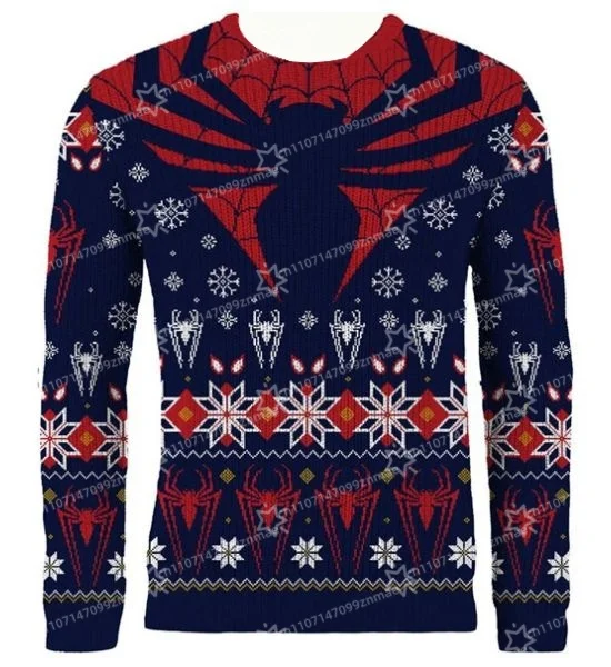 Spider Punk Oversized Pullover Ugly Christmas Sweater Men's New Year Gift Hot Selling Autumn Winter Fashion for Men and Women