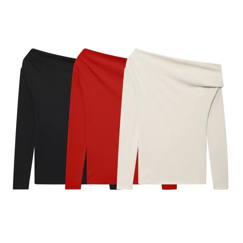 

2025 Autumn New Knitted Long Sleeve Top Versatile Slimming Bottom Shirt for Interior and Exterior Stylish and Spicy Girl Sweater