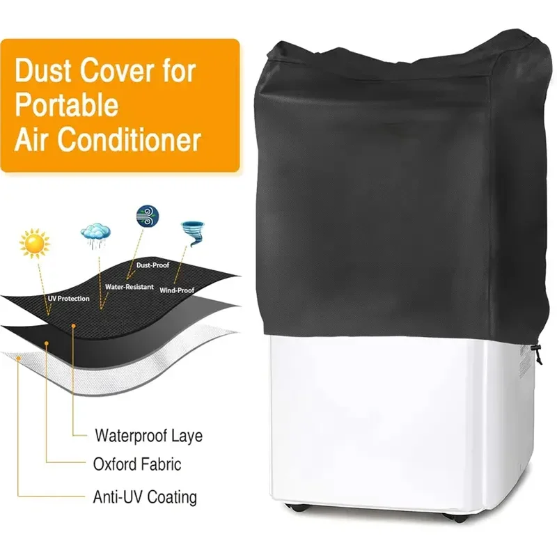 

Portable Air Conditioner Cover Fits Many Brands of Portable Air Conditioners All-Weather Protection Black Waterproof Dust Cover