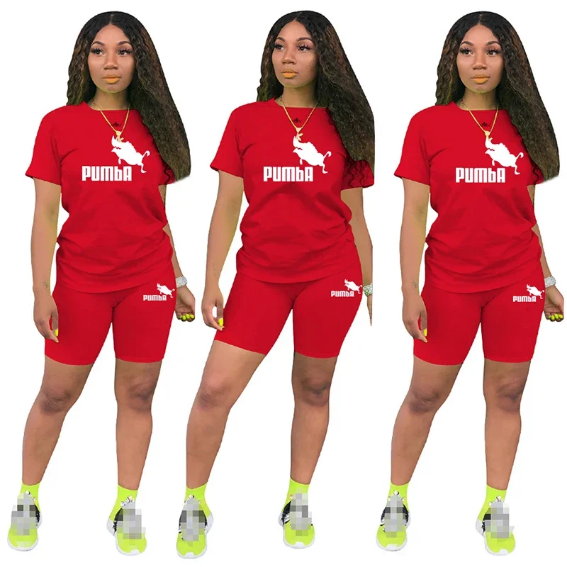 Tracksuit Two Piece Set for Women Ladies Woman Clothing Casual O-Neck T-Shirts Shorts Short Sleeve Summer Matching Sets Women\'s