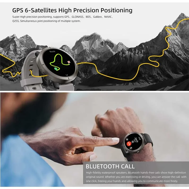 جديد لتحديد المواقع ساعة ذكية 1.32AMOLED 5ATM مقاوم للماء النساء الصحة بلوتوث دعوة 360mAh البوصلة 170 + الوضع الرياضي SmartWatch