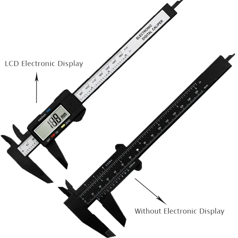 

150mm 100mm Electronic Digital Caliper Carbon Fiber Dial Vernier Caliper Gauge Micrometer Measuring Tool Digital Ruler