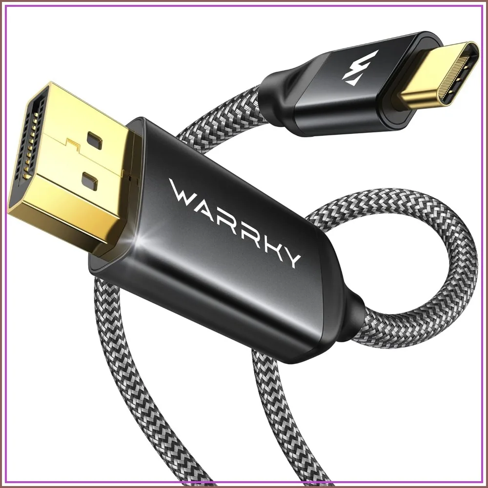 

USB C to DisplayPort Cable 8K 60Hz, 4K 240Hz, 2K 360Hz, Gold-Plated Plug, Metal Case, Thunderbolt 5/4/3 Compatible